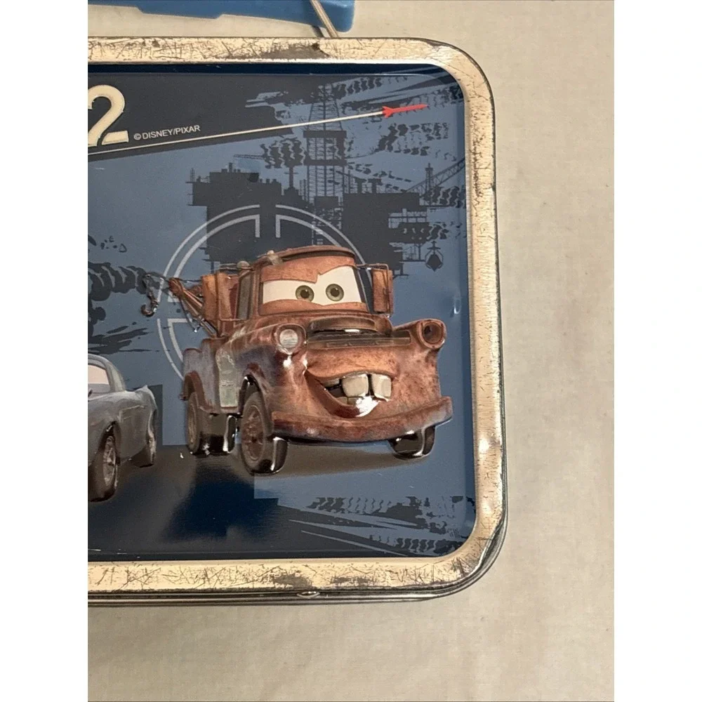 Disney Pixar Cars 2 Finn McMissile Mini Lunch Box Collectible Tin Blue